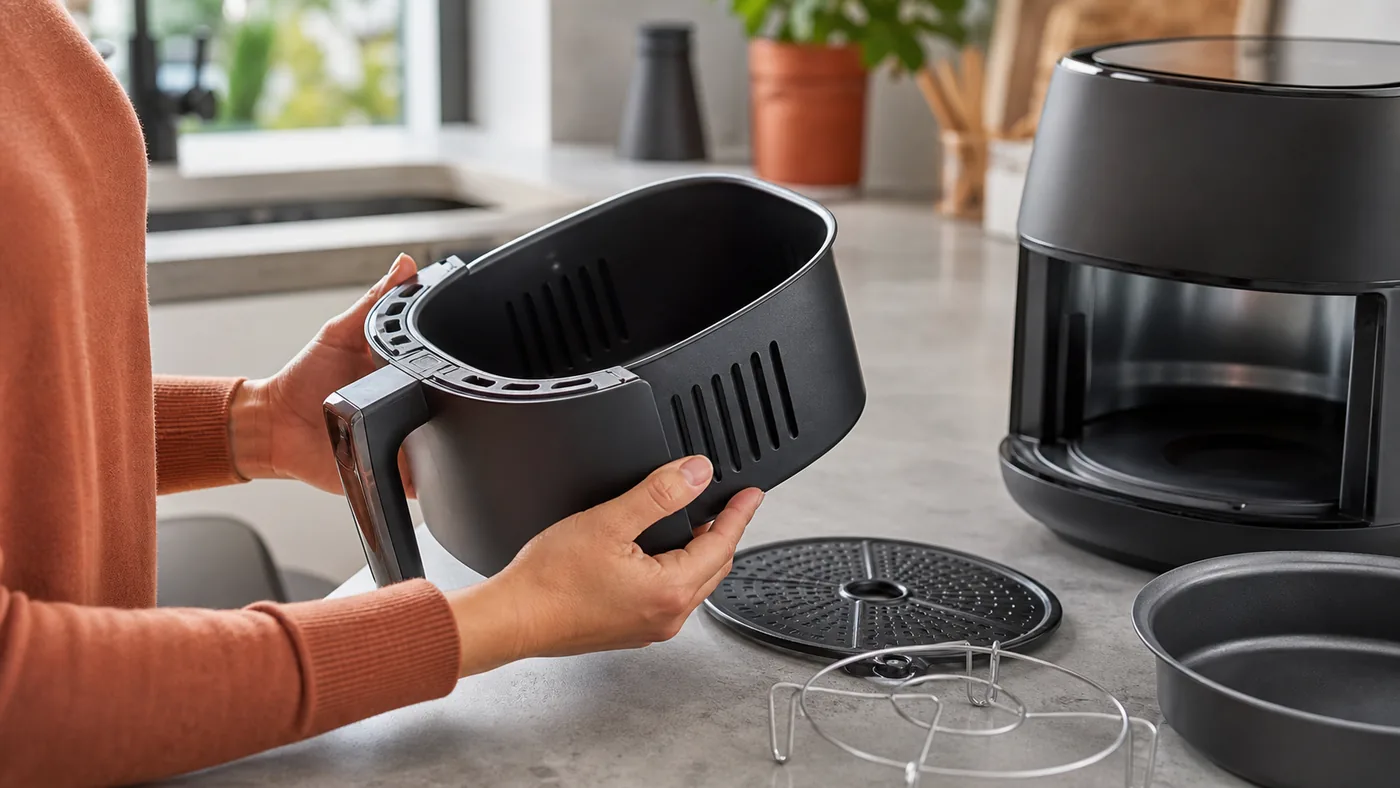 Vérification du panier amovible, des finitions et des accessoires d’un petit appareil avant l’achat